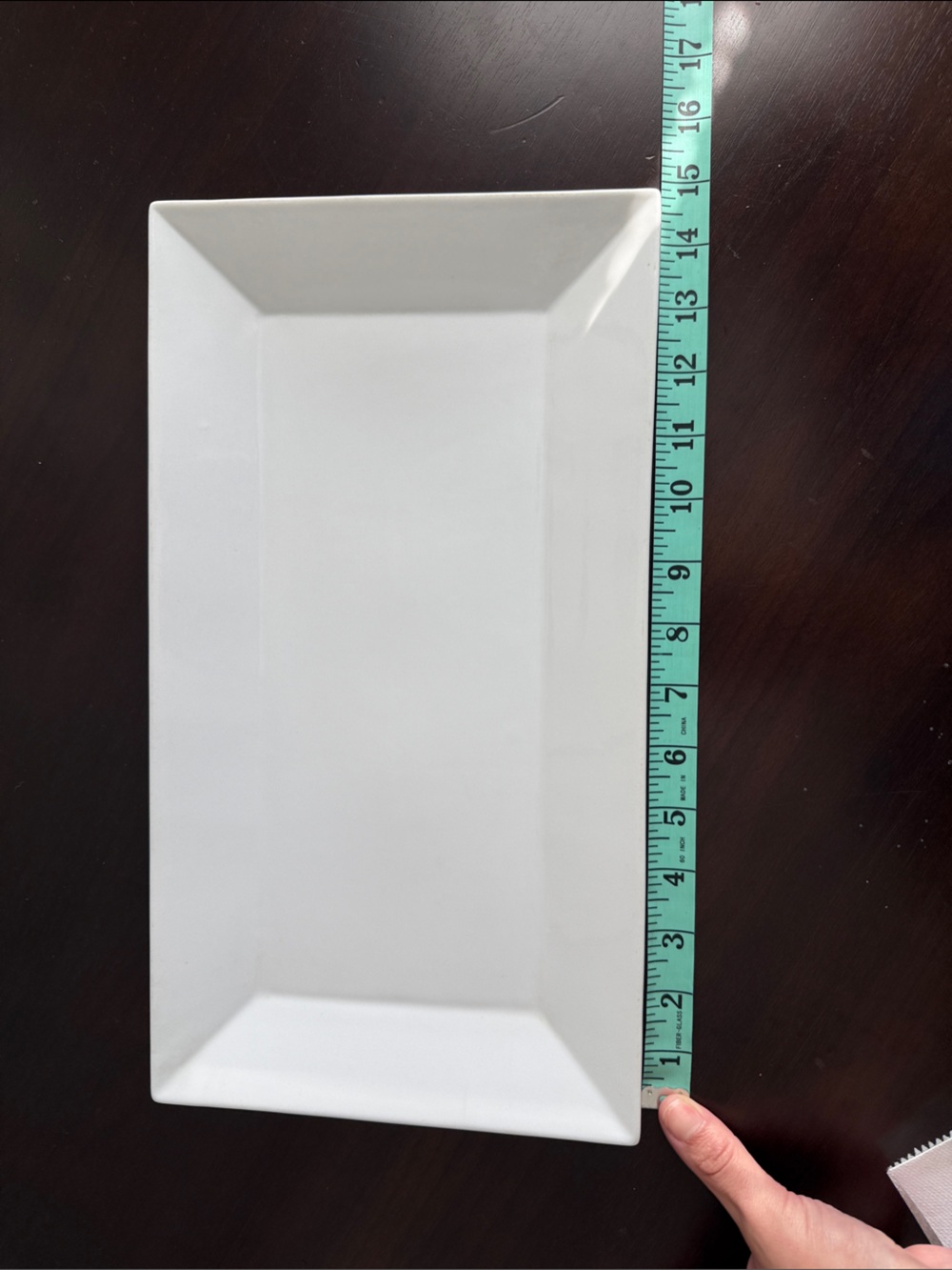 White Rectangular Ceramic Serving Platter - Classic Home Accent